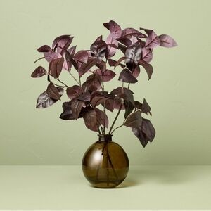 Hearth & Hand With Magnolia 15.5" Black Plum Leaf Artificial Fall Arrangement